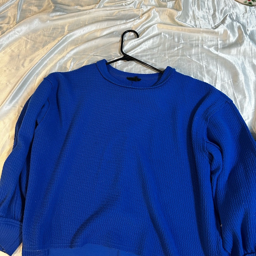 Blu Pepper Royal Blue Textured Sweatshirt